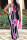Pink Fashion Spaghetti Strap Sleeveless Slip Sheath Floor-Length Paisley Print Floral Dresses