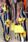 Yellow Fashion Spaghetti Strap Sleeveless Slip Sheath Floor-Length Paisley Print Floral Dresses