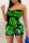 Green Fashion Sexy Print Backless Strapless Skinny Romper