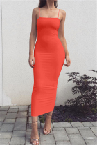 OrangeRed Fashion Sexy Sling Slim Dress