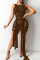 Grey Sexy Solid See-through O Neck Irregular Dress Dresses