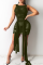 Green Sexy Solid See-through O Neck Irregular Dress Dresses