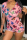 Pink Fashion Sexy V Neck Short Sleeve Regular Sleeve Skinny Print Romper
