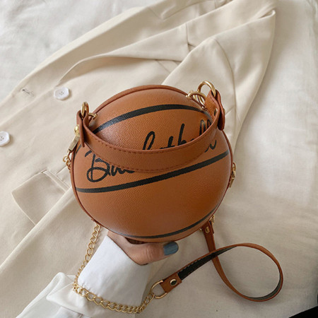 Brown Fashion Casual Letter Print Basketball Messenger Bag
