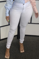 White Fashion Sexy Skinny Denim Trousers