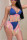 Blue Euramerican Patchwork Tassel Fringed Milk Fiber Two-piece Swimwear
