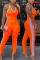 Orange Sexy Fashion Backless V-neck Jumpsuit