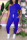Blue Fashion Sexy Fitted One Shoulder Short Sleeve Jumpsuit