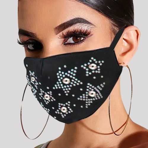 Black White Fashion Casual Hot Drilling Mask