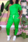 Green Fashion Sexy Fitted One Shoulder Short Sleeve Jumpsuit