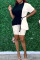 White Fashion Casual Solid Patchwork O Neck Long Sleeve Two Pieces