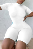 White Sexy Fashion Tight Short Sleeve Romper