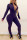 Purple Fashion Long Sleeve Zipper Sports Jumpsuit