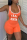 Orange Fashion Letter Printed Sleeveless Romper