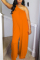 Orange Fashion Oblique Shoulder Loose Jumpsuit