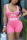 Pink Fashion Letter Printed Sleeveless Romper