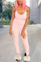 Pink Sexy Fashion Sling Tight Jumpsuit