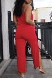 Red Sexy Fashion Loose Suspenders Jumpsuit