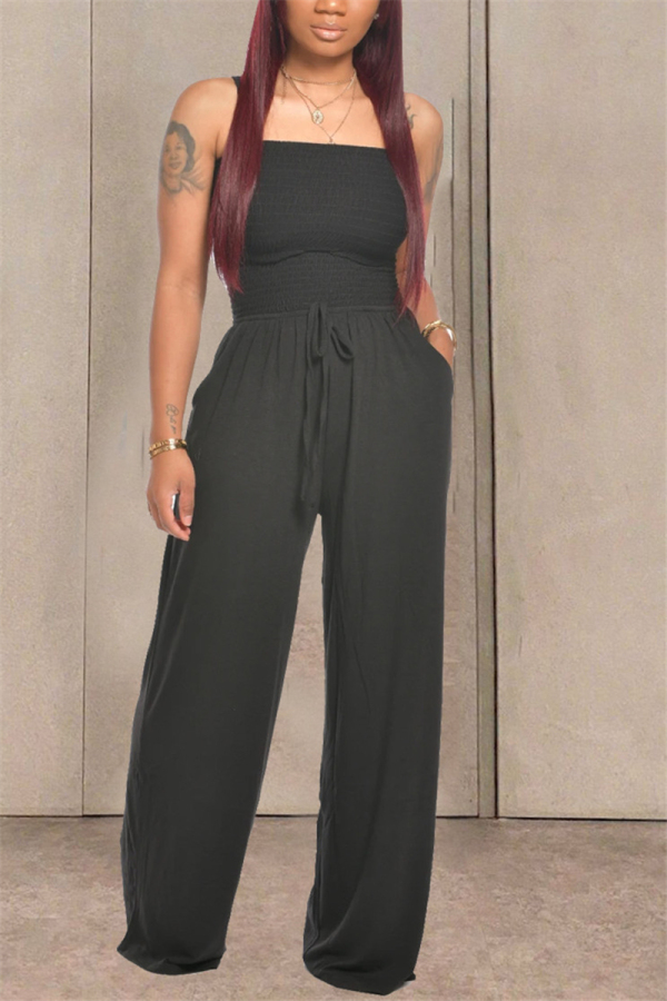 Black Fashion Sexy Strapless Slim Jumpsuit