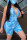 Light Blue Fashion Sexy Printed Sleeveless Romper