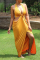 Yellow Fashion Sexy Solid Hollowed Out Backless Slit Halter Sleeveless Dress