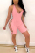 Pink Sexy Sleeveless Off Shoulder Romper