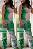 Green Sexy Fashion Printed Suspender Jumpsuit