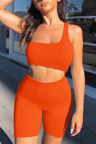 Orange Sexy Fashion Tight Sports Romper