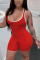 Red Fashion Casual Stitching Sleeveless Romper