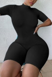 Black Sexy Fashion Tight Short Sleeve Romper