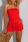Red Sexy Fashion Tube Top Romper
