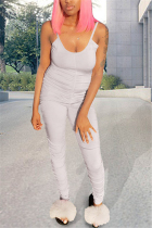 Grey Sexy Fashion Sling Tight Jumpsuit
