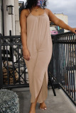 LightBrown Sexy Fashion Loose Suspenders Jumpsuit