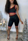 Black Sexy Single Shoulder Sleeveless Romper