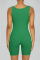 Green Fashion Slim Sleeveless Sports Romper