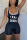 Black Fashion Letter Printed Sleeveless Romper