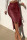 Burgundy Brown PU Drawstring Sleeveless High Patchwork Solid bandage Split A-line skirt Capris Bottoms
