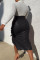 Black Brown PU Drawstring Sleeveless High Patchwork Solid bandage Split A-line skirt Capris Bottoms