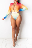Rainbow Color Fashion Sexy Print Basic Swimwears