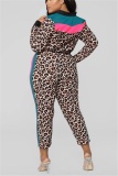 Leopard print Fashion Slim Trendy Two-Piece Suit