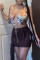 Pink Fashion Sexy Print Backless Strap Design Sleeveless Two Pieces