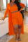 Orange Sexy Solid Cardigan Capris U Neck Sleeveless Three Pieces