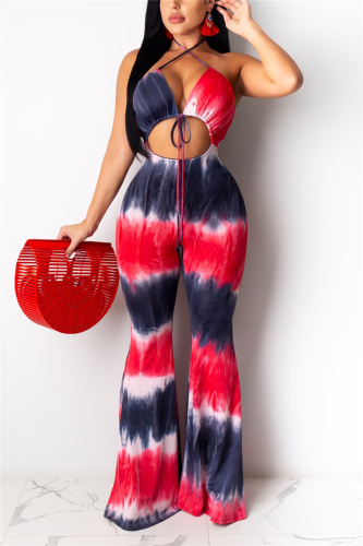 ReddishBlack Sexy Printed Off Shoulder Jumpsuit