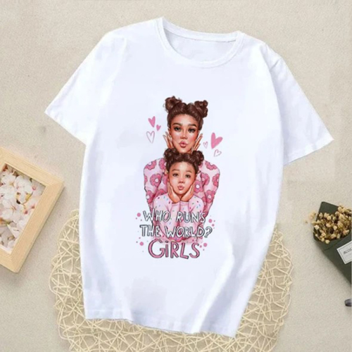 Milky Casual Print Patchwork O Neck T-Shirts