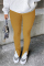 Earth Yellow Fashion Casual Solid Slit Regular Mid Waist Conventional Solid Color Bottoms