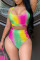 Colour Fashion Sexy Print Backless Swimwears