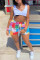 Yellow Fashion Casual Print Basic Plus Size Shorts