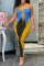 Blue Fashion Sexy Patchwork Backless Strapless Skinny Jumpsuits
