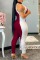Orange Fashion Casual Patchwork Basic O Neck Regular Jumpsuits