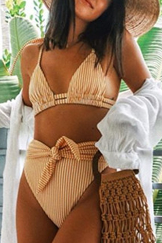 Cream White Sexy Leopard Bandage Patchwork Swimwears